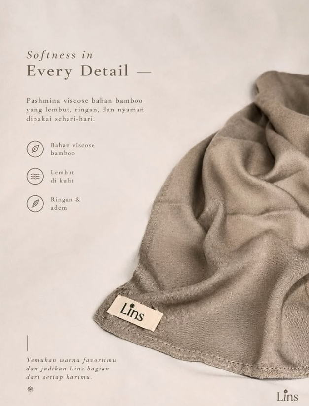 Tekstur lembut kain pashmina viscose bamboo